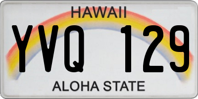 HI license plate YVQ129