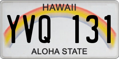HI license plate YVQ131