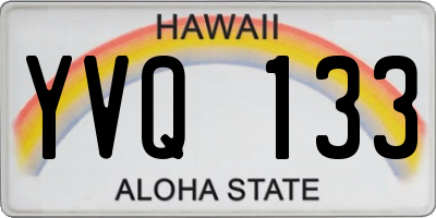 HI license plate YVQ133