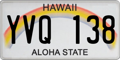 HI license plate YVQ138