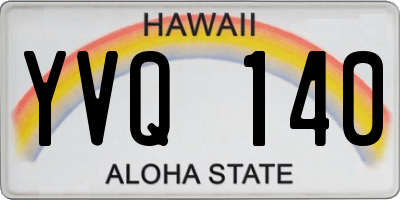 HI license plate YVQ140