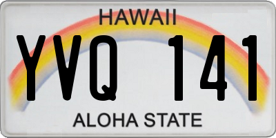 HI license plate YVQ141