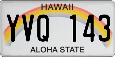 HI license plate YVQ143