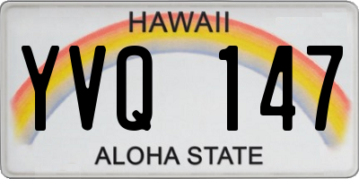 HI license plate YVQ147