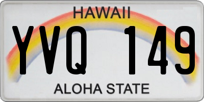 HI license plate YVQ149