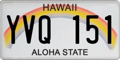 HI license plate YVQ151