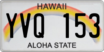 HI license plate YVQ153