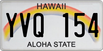 HI license plate YVQ154