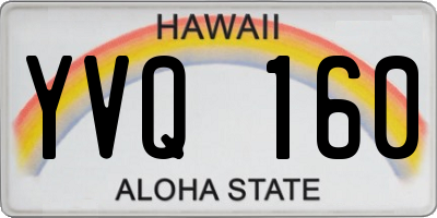 HI license plate YVQ160