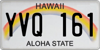HI license plate YVQ161