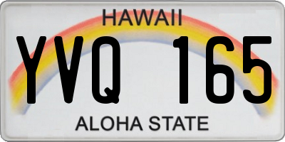 HI license plate YVQ165