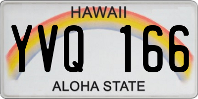 HI license plate YVQ166