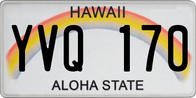 HI license plate YVQ170