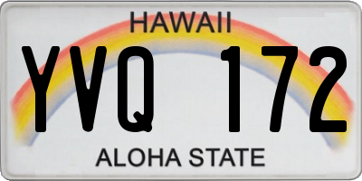 HI license plate YVQ172