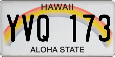 HI license plate YVQ173