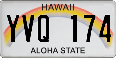HI license plate YVQ174