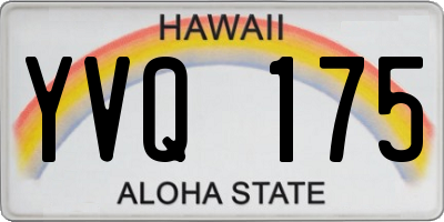 HI license plate YVQ175