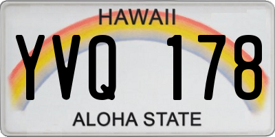 HI license plate YVQ178