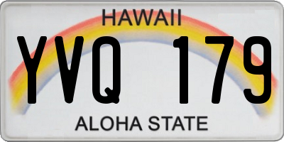 HI license plate YVQ179