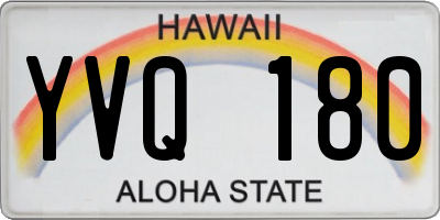 HI license plate YVQ180
