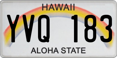 HI license plate YVQ183