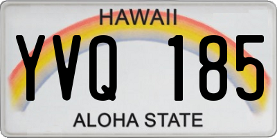 HI license plate YVQ185
