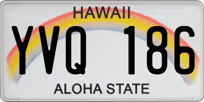 HI license plate YVQ186