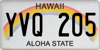 HI license plate YVQ205