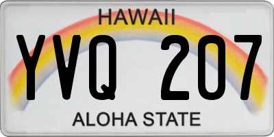 HI license plate YVQ207