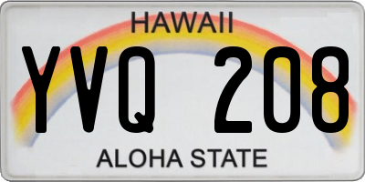 HI license plate YVQ208