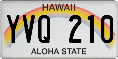 HI license plate YVQ210