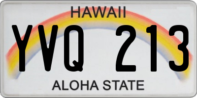 HI license plate YVQ213