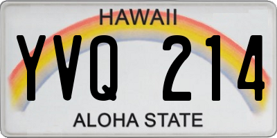 HI license plate YVQ214