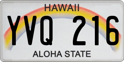 HI license plate YVQ216