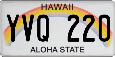 HI license plate YVQ220