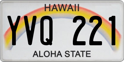 HI license plate YVQ221