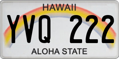 HI license plate YVQ222