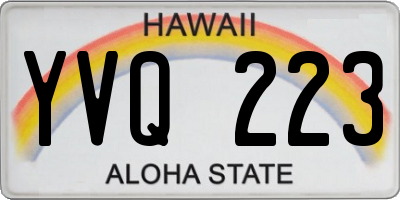 HI license plate YVQ223