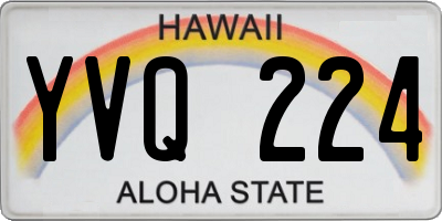 HI license plate YVQ224