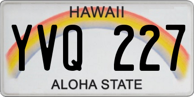 HI license plate YVQ227