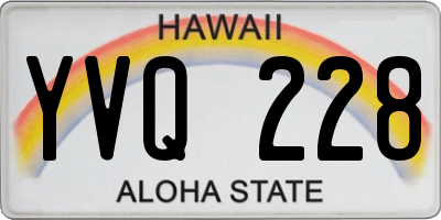 HI license plate YVQ228
