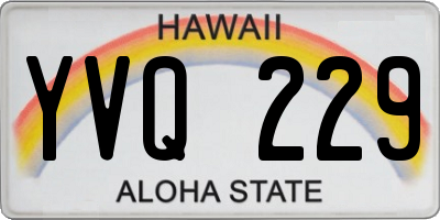 HI license plate YVQ229