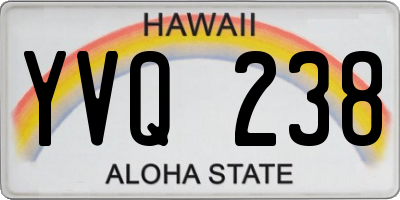 HI license plate YVQ238