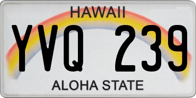 HI license plate YVQ239