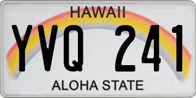 HI license plate YVQ241