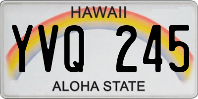 HI license plate YVQ245
