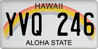 HI license plate YVQ246