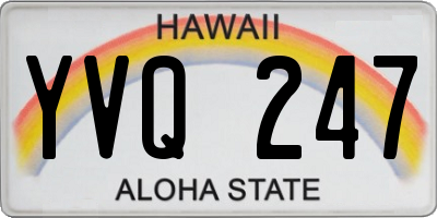 HI license plate YVQ247