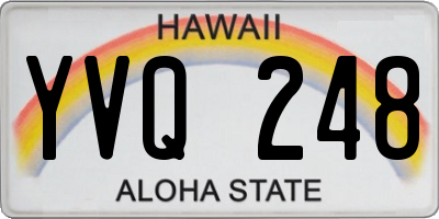 HI license plate YVQ248