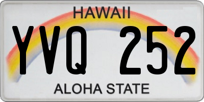 HI license plate YVQ252